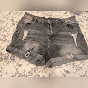 Distressed Denim Shorts